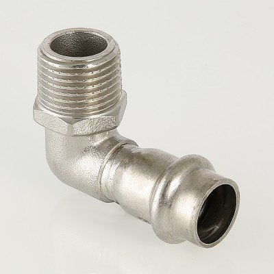 Фитинг угольник 90° с переходом на наружную резьбу 28х3/4"